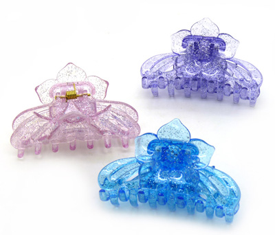 时尚发夹抓夹 大号发抓鲨鱼夹顶夹大发抓夹弹簧夹AS防摔头发抓夹 -花爪夹大号