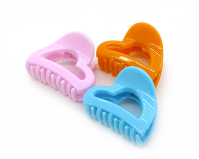 心型塑料抓夹 大号糖果色爪夹洗澡发夹抓卡抓夹头饰品 -时尚爪夹	