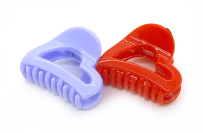 心型塑料抓夹 大号糖果色爪夹洗澡发夹抓卡抓夹头饰品 -时尚爪夹