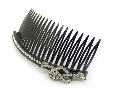 点钻插梳 发插刘海夹  水钻发夹 韩版发饰 -长款水钻发梳