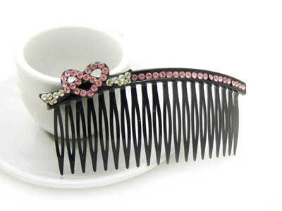 点钻插梳 发插刘海夹  水钻发夹 韩版发饰 -长款水钻发梳