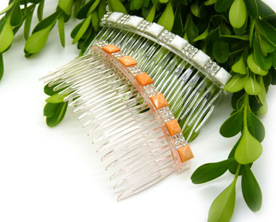 韩国头饰品 刘海发梳 美发插梳 韩版发饰发卡 -镶钻发梳