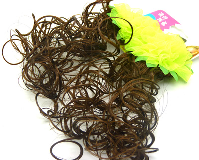 可爱卡通毛毛蝴蝶结花假发卷发发夹 韩国婴幼儿童假发 可爱宝宝小孩发饰头饰