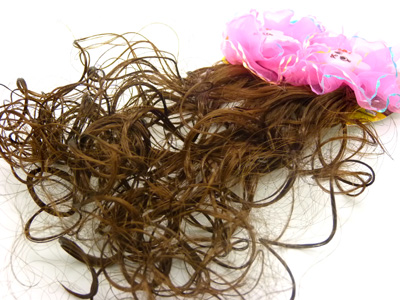 可爱卡通毛毛蝴蝶结花假发卷发发夹 韩国婴幼儿童假发 可爱宝宝小孩发饰头饰