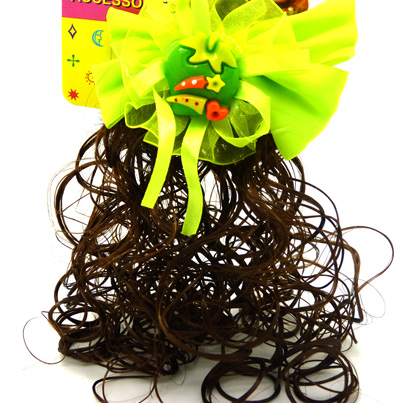 时尚风靡韩国烫发头花发夹假发 小孩儿童可爱发饰 蝴蝶结假发