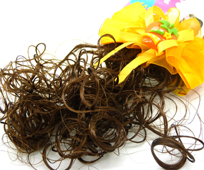 时尚风靡韩国烫发头花发夹假发 小孩儿童可爱发饰 蝴蝶结假发