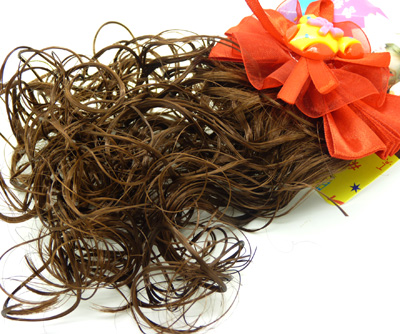 时尚风靡韩国烫发头花发夹假发 小孩儿童可爱发饰 蝴蝶结假发