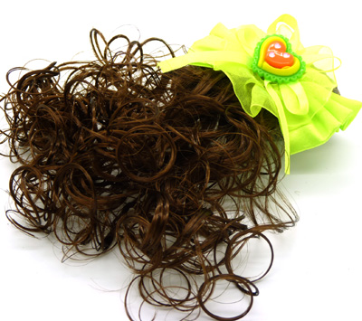 时尚风靡韩国烫发头花发夹假发 小孩儿童可爱发饰 蝴蝶结假发