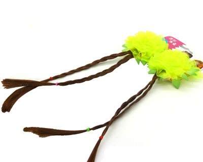 小孩卡通儿童假发手工辫子名族风可爱发饰 假发辫子发卡头饰辫子 小孩假发