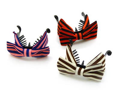 韩国韩版蝴蝶结发饰  潮流香蕉夹 马尾夹马尾扣 -布艺香蕉夹