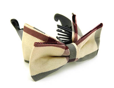 韩国饰品发饰 韩版时尚蝴蝶结 布艺豹纹原创头饰发夹香蕉夹竖夹 -香蕉夹