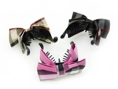 韩国饰品发饰 韩版时尚蝴蝶结 布艺豹纹原创头饰发夹香蕉夹竖夹 -香蕉夹