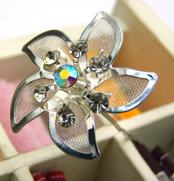 韩国水晶插针 花朵发夹U型夹水钻 韩版发簪发插盘发簪子发针