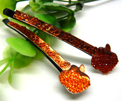 时尚正品头饰  水钻发夹 边夹 苹果对夹