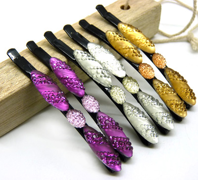 时尚正品头饰  水钻发夹 边夹 苹果对夹