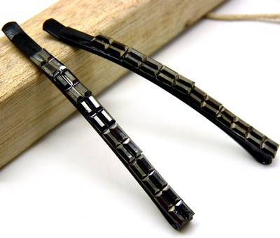 韩版饰品一字夹 时尚水晶发夹 彩色亚克力对夹 横夹小饰品发饰