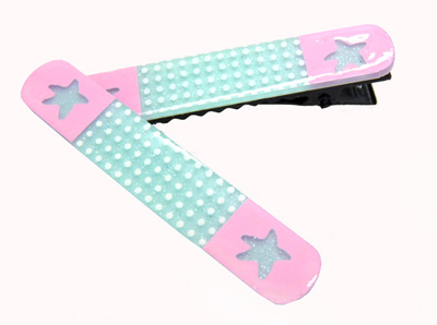 亚克力糖果彩色点点五角星发夹 刘海夹 BB夹 对夹 边卡潮流头饰饰品