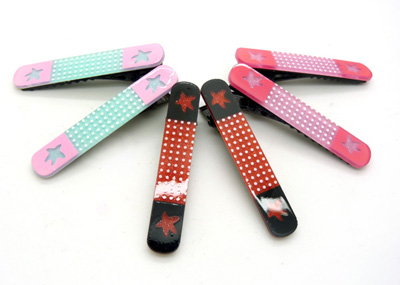 亚克力糖果彩色点点五角星发夹 刘海夹 BB夹 对夹 边卡潮流头饰饰品