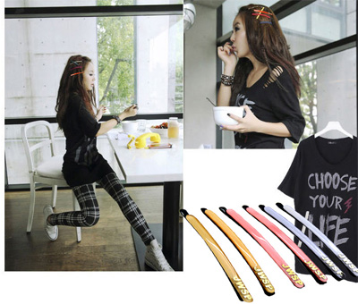 韩国清新糖果色磨砂一字夹 盘发实用边夹发夹发卡对夹学院风 （一对）