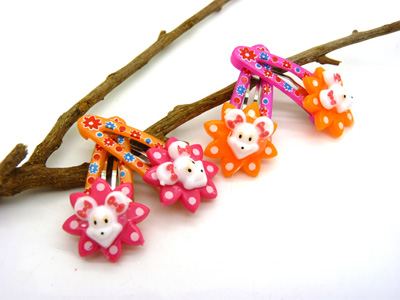 4只装韩版小猫儿童宝宝发夹BB夹卡通发饰头饰 小孩发夹边夹刘海夹