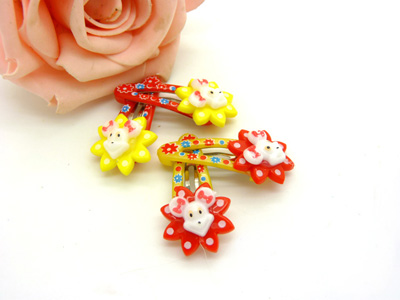 4只装韩版小猫儿童宝宝发夹BB夹卡通发饰头饰 小孩发夹边夹刘海夹