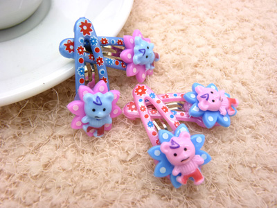 4只装韩版小猫儿童宝宝发夹BB夹卡通发饰头饰 小孩发夹边夹刘海夹