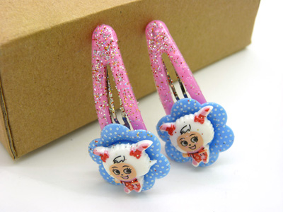 韩版发饰头饰儿童BB夹 大人小孩可爱卡哇伊小花发夹边夹对夹发卡 大号（一对装）