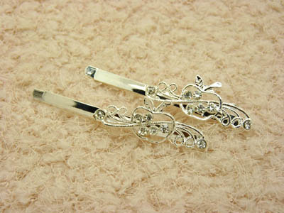 韩版水钻发卡一字夹 合金对夹刘海夹 正品镶钻发饰头饰 -合金对夹