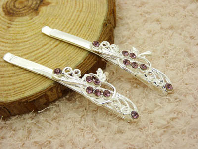 韩版水钻发卡一字夹 合金对夹刘海夹 正品镶钻发饰头饰 -合金对夹