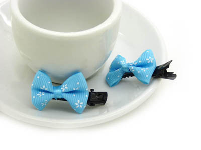 手工印花发饰对夹 蝴蝶结发饰头饰品 儿童发饰头饰发绳发圈边夹 -蝴蝶结对夹