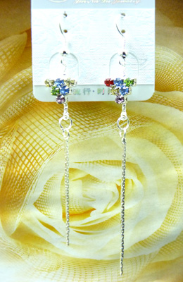 最新款韩版清新靓钻合金耳线