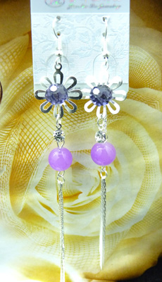 最新款韩版靓钻合金耳线	