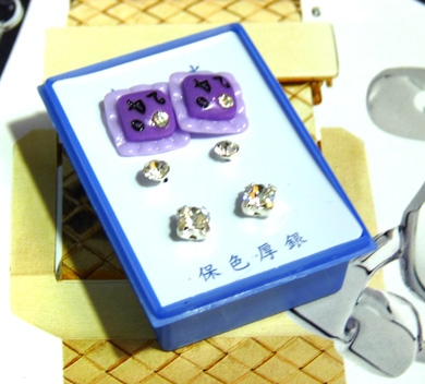 可爱点钻新款耳钉三件套