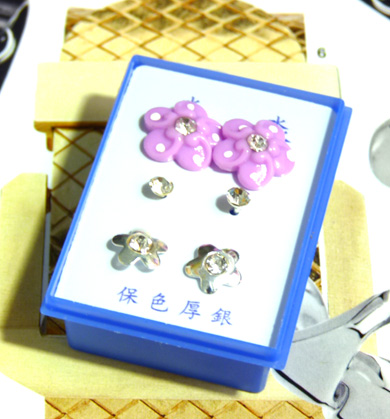 可爱点钻新款耳钉三件套