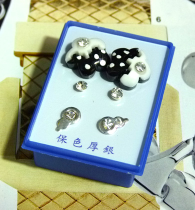 可爱点钻新款耳钉三件套