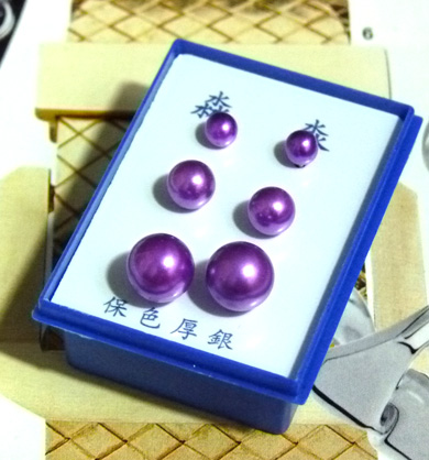 时尚珍珠新耳钉三件套