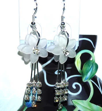 亚太时尚流行亮钻彩花钻坠耳环