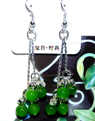 亚太复古流行亮钻珍珠葡萄耳环