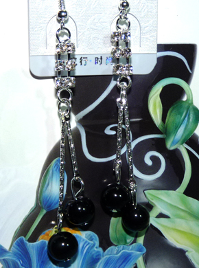 亚太复古流行亮钻珍珠葡萄耳环