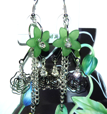 时尚亚太流行花环亮钻珍珠耳环