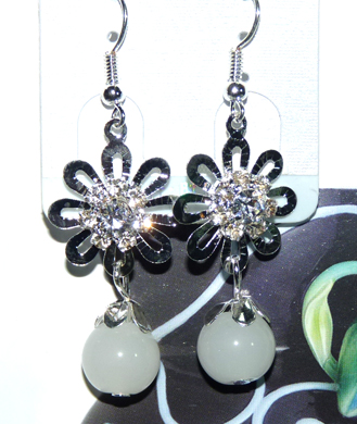 时尚亚太流行花环亮钻烫金珍珠耳环