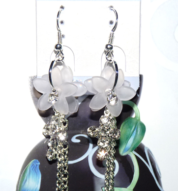 清新亚太流行亮钻花环珍珠耳环