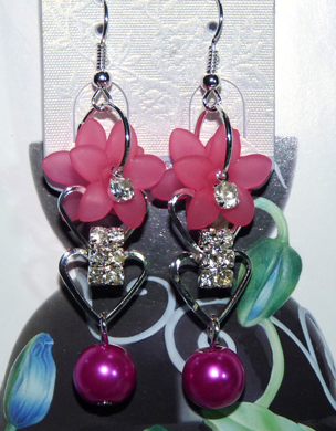 清新亚太流行亮钻花环珍珠耳环