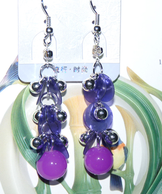 清新亚太流行亮钻花环珍珠耳环