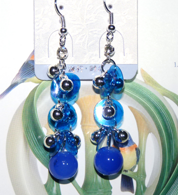 清新亚太流行亮钻花环珍珠耳环