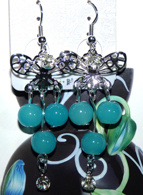 清新亚太流行亮钻花环珍珠耳环