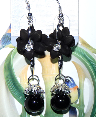 清新亚太流行亮钻花环珍珠耳环