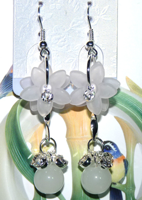 清新亚太流行亮钻花环珍珠耳环