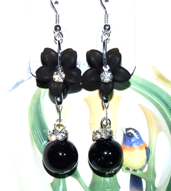 时尚亚太流行亮钻花环珍珠烫金吊坠耳环