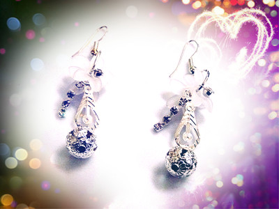 亚太/流行/花环亮钻系列/蒲公英种子挂坠/精美/耳环/耳线/耳坠